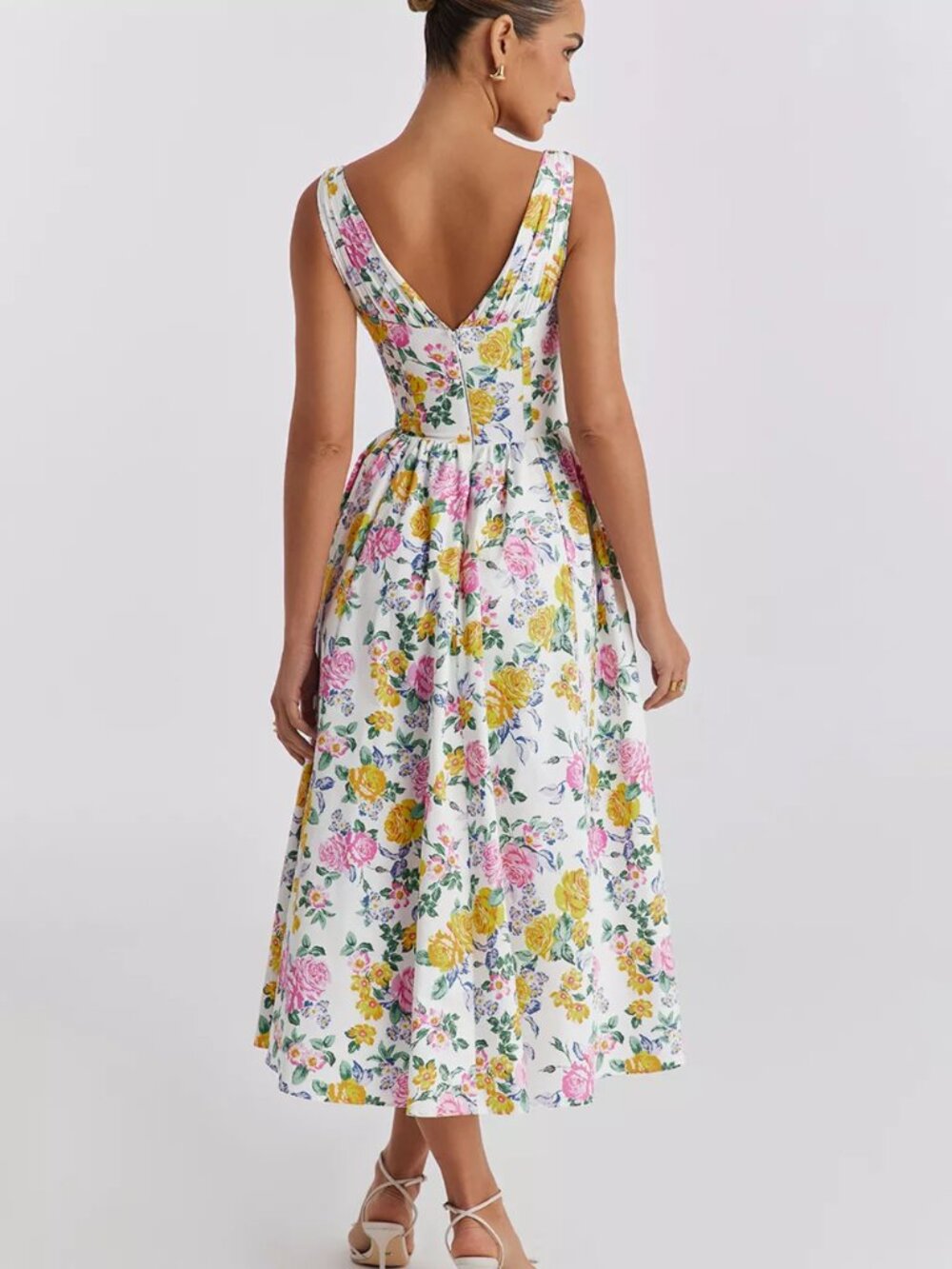 V-Neck Sleeveless Midi Dress - Picture 2 of 16